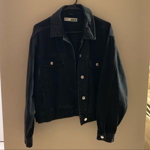 Topshop Black Denim oversized jacket
